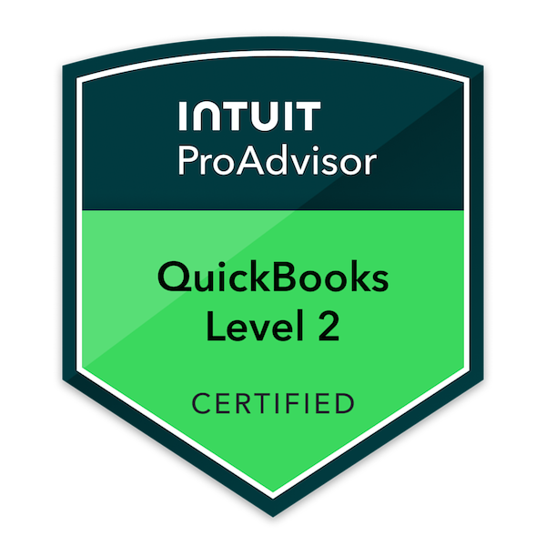 Intuit QuickBooks Certification Level 2 — verified on Credly